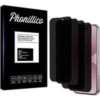 Phonillico® Gehard glas voor iPhone 15 / iPhone 15 PRO [Pack 4] Zwarte film Anti Spy Glass Schermbescherming