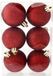 Cosy & Trendy Kerstballen - 6x st - donkerrood - glitters - 6 cm - kunststof