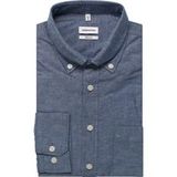 Seidensticker Regular Fit Linnen Overhemd blauw, Effen