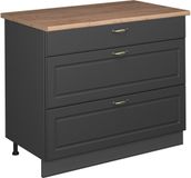 Vicco Keukenonderkast Fame-Line, Anthrazit-Gold Landhaus/Antraciet, 100 cm, WB Eik