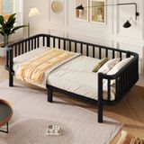 OKWISH Metalen Bedbank 90 x 200 cm - Zwart