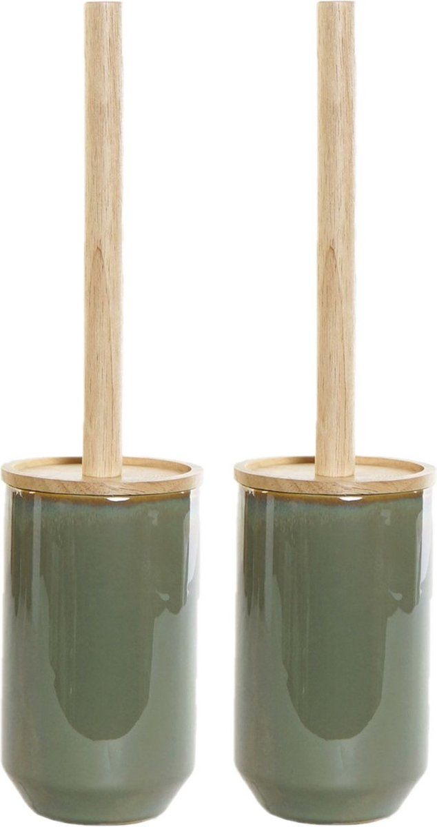 WC/Toiletborstel Set - 2x stuks - 42 cm - Groen