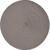 Zeller Diner placemats rond - mokka bruin - geweven - Dia 38 cm