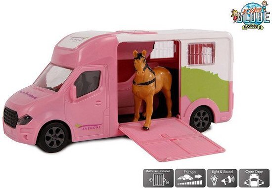 Kids Globe Die-cast Paardentruck met Licht en Geluid Roze