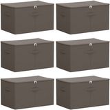 vidaXL - Opbergbox - 6 stuks - Nonwoven - 55 x 35 x 32 cm - 61,6 L - Antraciet