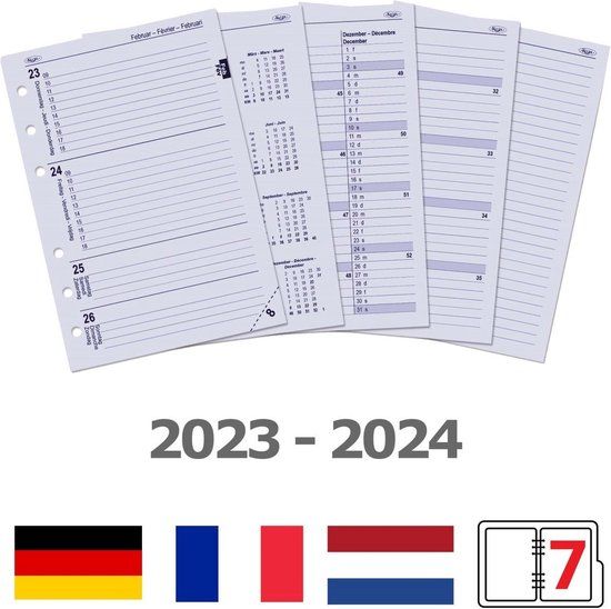 Kalpa 6201-23 A5 Agenda Vulling 1 Dag per Pagina NL/EN 2023