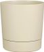 Mica Decorations Bloempot Coco - met onderschaal - beige - H19 x D18 cm - kunststof - buiten