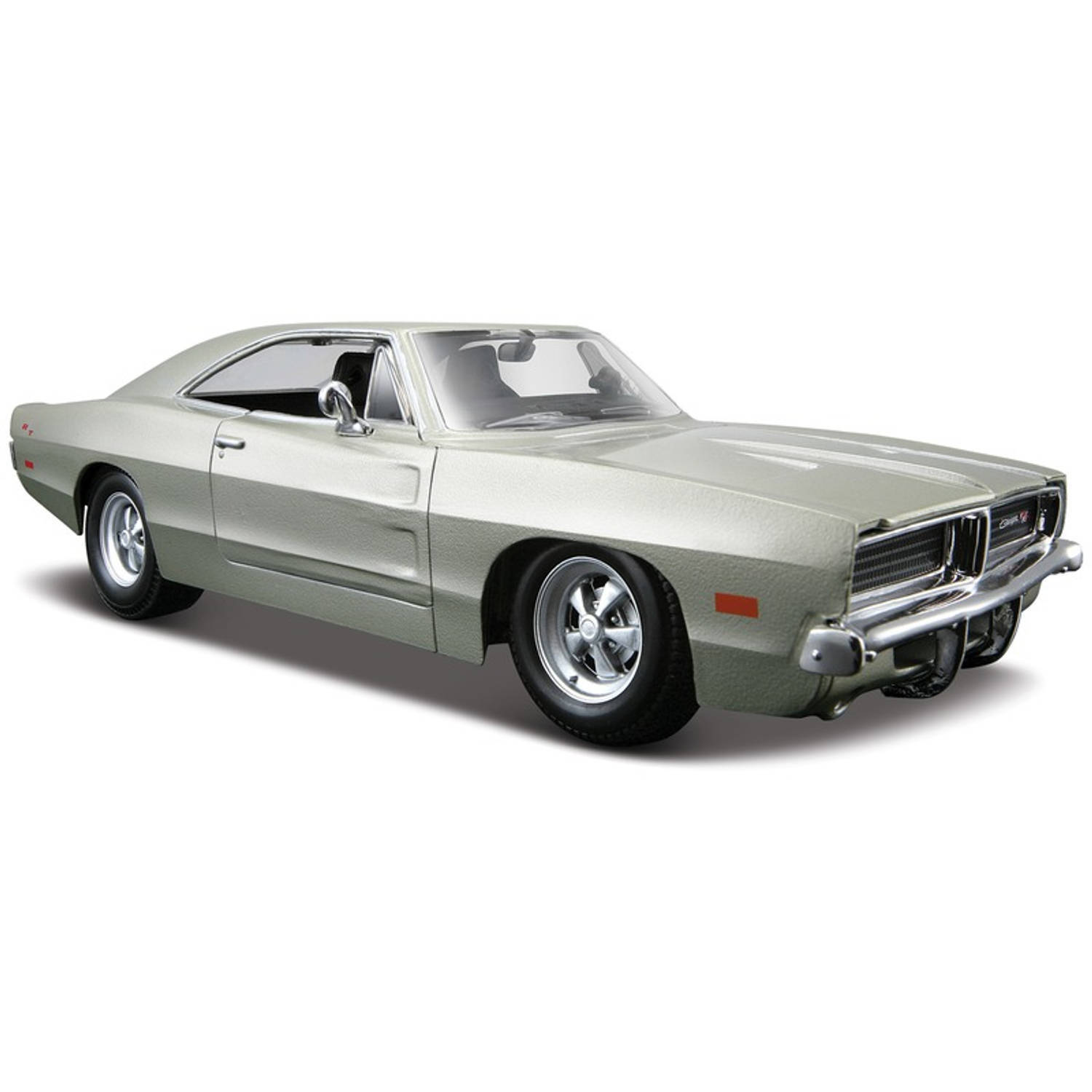 maisto Modelauto Dodge Charger R/T 1969 zilvergrijs 1:24 - speelgoed auto schaalmodel