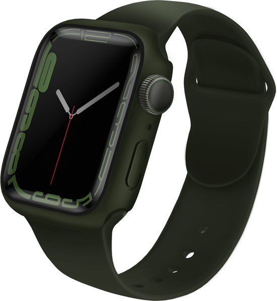 Uniq Legion Apple Watch Case met Gehard glazen screenprotector voor Apple Watch 7/8/9 - 45mm - Hunter Green