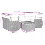 vidaXL 7-delige Loungeset met kussens, polyrattan, beige