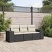 Resin Wicker Ensemble de meubles de jardin 3 pièces avec coussins - Noir