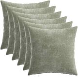 vidaXL Kussensloop 6 st HEERLEN Groen 30 x 30 cm Chenille Stof