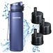 AQUAPHOR CITY bouteille filtrante, 800 ml, bleu foncé + 3 cartouches filtrantes