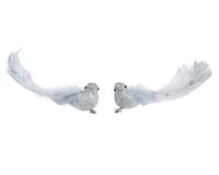 Decoris Vogel foam l4b15h5 cm zilver a2 2st kerst
