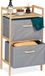 Merkloos Relaxdays badkamerrek met wasmanden - 76 x 43 x 27 cm - 2 vakken - bamboe - stof