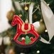 HomeShopXL Décoration de sapin de Noël - Cheval à bascule, paillettes - 100 x 100 mm
