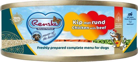 Renske Blik Vers Gestoomd Complete Menu Kip - Rund 95 gr (24 stuks)