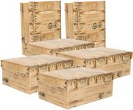 5five Opbergdoos/box - 6x - Houtkleur - L28 x B19 x H10 cm - Stevig Karton - Woodybox