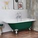 Hudson Reed Baignoire îlot demi-ronde Classique 168,5cm x 75cm - Evergreen (Vert), avec pieds de baignoire blancs | Oxford