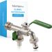 Bächlein robinet extérieur double universel pour jardin vert incl. 2 raccords de tuyau