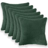vidaXL - Kussensloop - 6 stuks - HEERLEN - Donkergroen - 40 x 40 cm - Bouclé