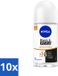 NIVEA 10 x Deodorant Roller Black & White Ultimate Impact - 72h Anti-Transpirant - 50 ml - Voordeelverpakking
