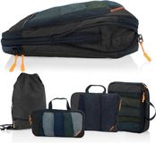 Merkloos / Sans marque Wan GmbH Packing Cubes met compressie voor koffer en rugzak incl. draagzak, zwart