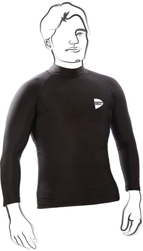 Greenhill Rashguard Kurzarm Zwart-XS