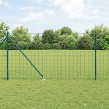 vidaXL Euro-hek met grondpennen 10 x 1,4 m PVC-coated staal groen mesh