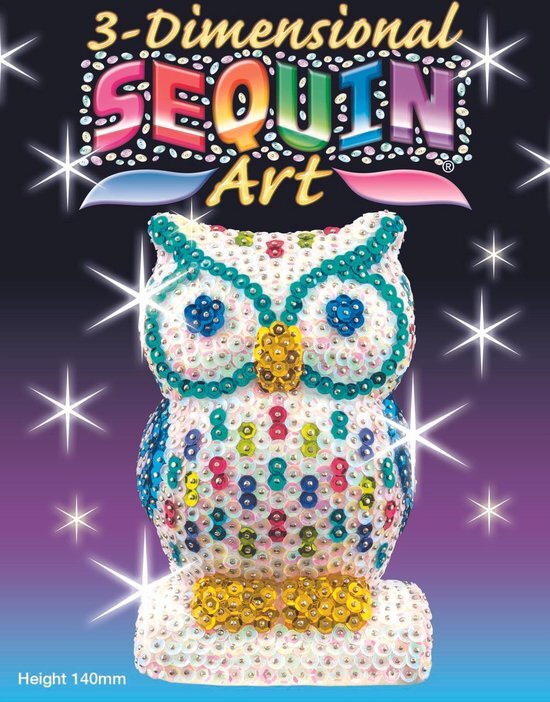 Sequin Art Pailletten Kunstwerk set 3D Uil