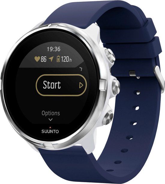 iMoshion Siliconen Smartwatch Bandje 24mm - Donkerblauw - Geschikt voor Suunto 7 / 9 (Baro) & Sony Smartwatch 2