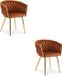 Oskar ORION Chaises de salle à manger – Set de 2 – Velours vert – Pieds en métal doré