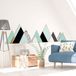 Ambiance Sticker Muurstickers - Decoratie voor slaapkamer/woonkamer - Gigantische muursticker van Scandinavische bergen ENNEDI - 70x115cm