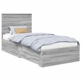 vidaXL Cadre de lit Gris Sonoma 90 x 200 cm Bois transformé