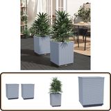 vidaXL Plantenbakken - 2 stuks - 30x30x37 cm - Polypropeen - Lichtgrijs