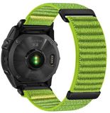 By Qubix - Nylon Sport Loop bandje - Groen - 26mm Quickfit - Geschikt voor Garmin Tactix 8 - 51mm