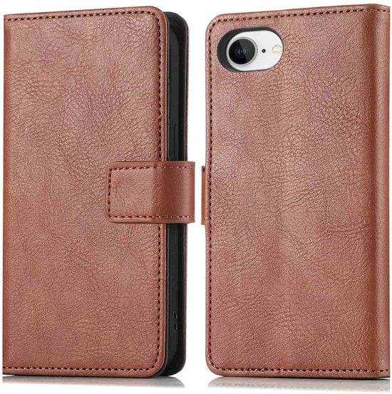imoshion Hoesje - Geschikt voor Apple iPhone 17e / 16e - Luxe Bookcase - Bruin