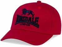 Lonsdale Salford Baseball Cap Unisex Katoen One Size Donkerrood / Donker Marineblauw