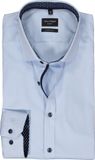 OLYMP No. 6 Six super slim fit overhemd - mouwlengte 7 - structuur - lichtblauw (contrast) - Strijkvriendelijk - Boordmaat: 38
