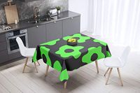Bonamaison Tafelkleed, Anti-Mold, Sneldrogend, Waterdicht, 100% Polyester Tafellaken, Neon groene rook, 140 x 140 Cm