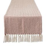 DII Geweven Basic Tafelblad Collectie Chevron Tafelloper, 15x108, Kaneel