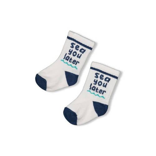 Feetje sokken Seaside Happiness ecru/blauw