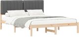 vidaXL Bedframe met gestoffeerd hoofdeinde, donkergrijs, 150 x 200 cm