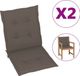 VidaXL Tuinstoelkussens 2 stuks Taupe 100x50x3 cm
