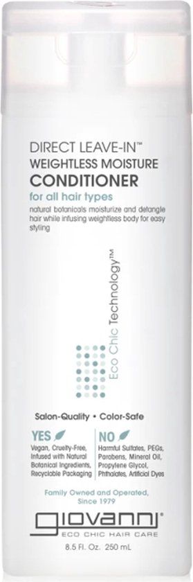 Giovanni Cosmetics - Direct Leave-In Weightless Moisture Conditioner - 250 ml