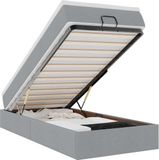 vidaXL - Ottomaans bed met matras - 100x200cm - Stof - Lichtgrijs