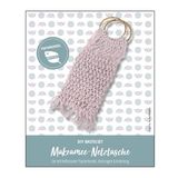 Pracht Creatives Hobby 5953-60151 Knutselset voor het maken van een macramé netzak, complete set met lichtroze gerecycled papierkoord, houten ringen en instructies