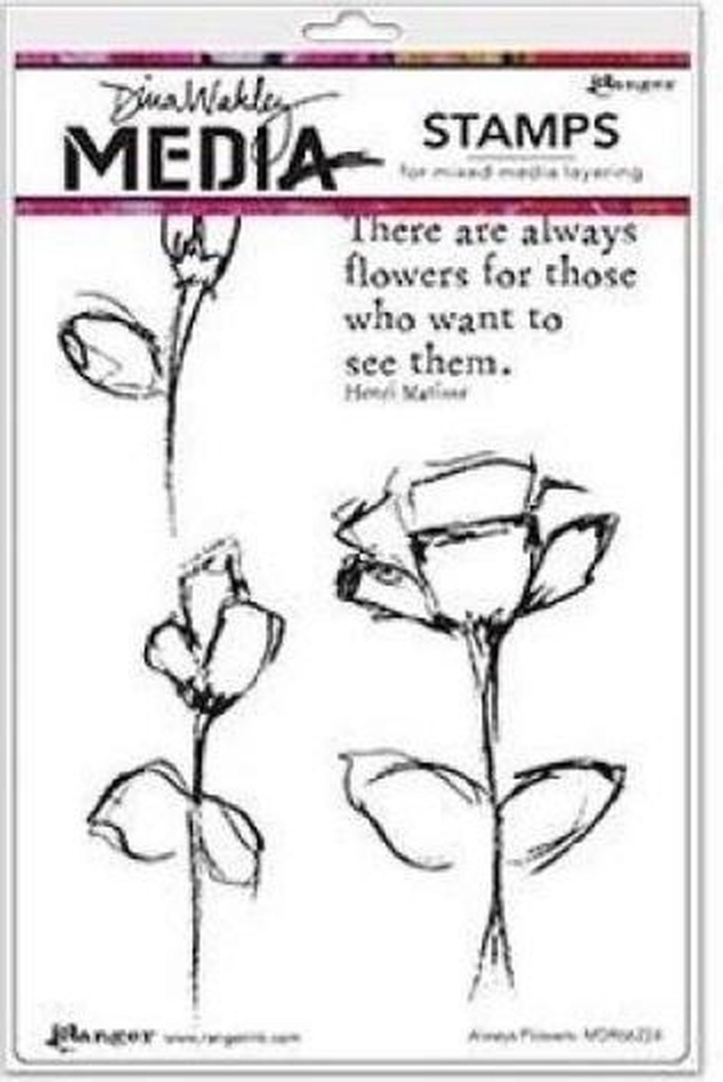 Ranger Ranger Dina Wakley media cling stamp Always Flowers