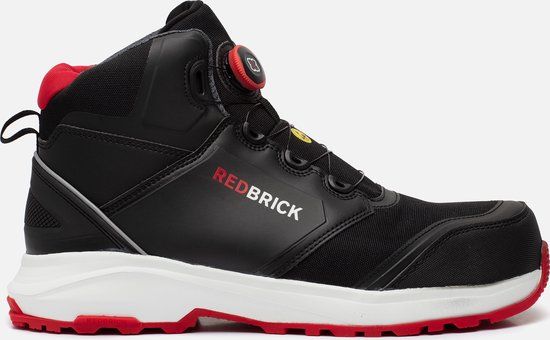 Redbrick Pulse Speed Lace Hoog S3 ESD 32326 - Zwart/Rood - 44
