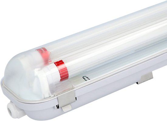 HOFTRONIC LED TL armatuur 150cm dubbel - T8 (G13) - 60 Watt 10500 lumen (175lm/W) - 6000K daglicht wit (860) - Koppelbaar - Flikkervrij - IP65 waterdicht